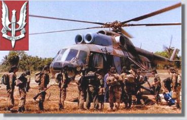 Pára-comandos indianos embarcando para mais uma missão